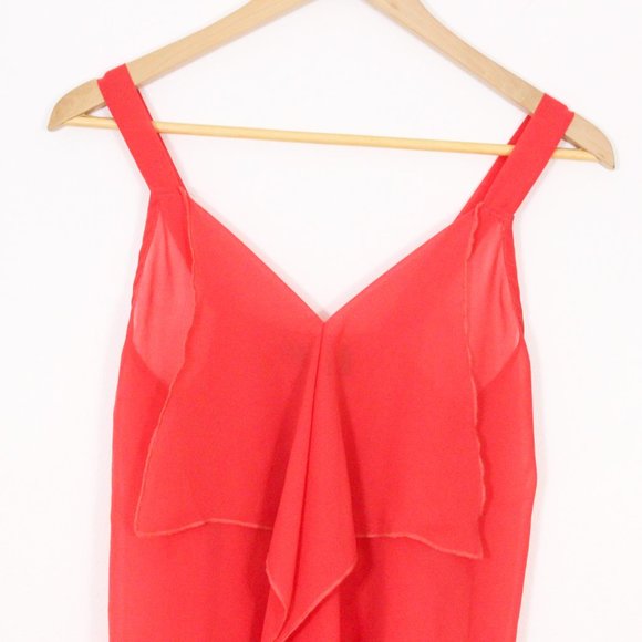 *Seduction Coral Tiered Ruffle Tank Cami, Small - Picture 9 of 9